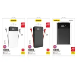 Power Bank 10000 mAh 2A + cablu 3-în-1 Lightning la USB-C la micro USB 3A, negru 3