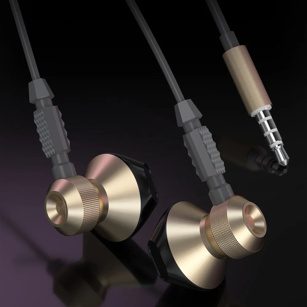 Metal wired earbuds, 3.5 mm mini jack, gray 3