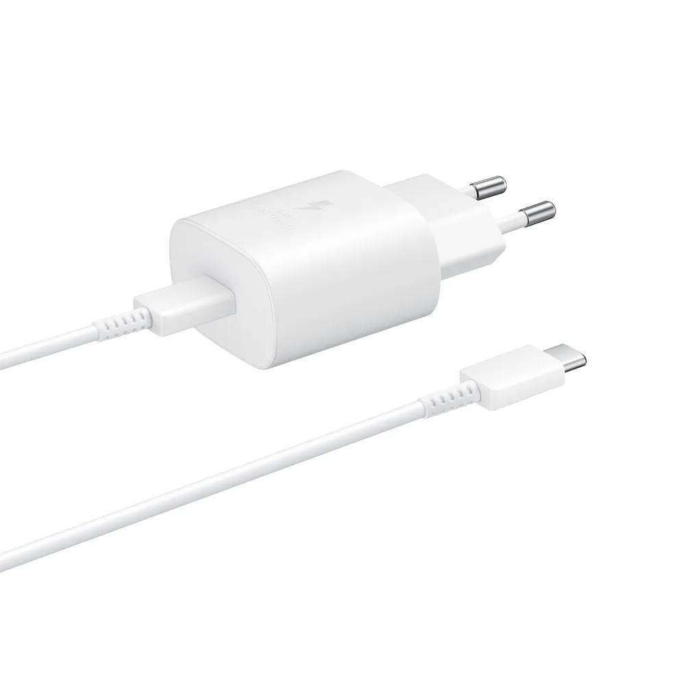 2w1 Ładowarka sieciowa 25W + kabel przewód USB-C 1m biały 3