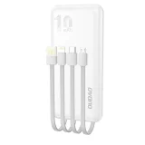 K6Pro 10000mAh univerzalna power banka s USB-C, microUSB i Lightning kabelima - bijela