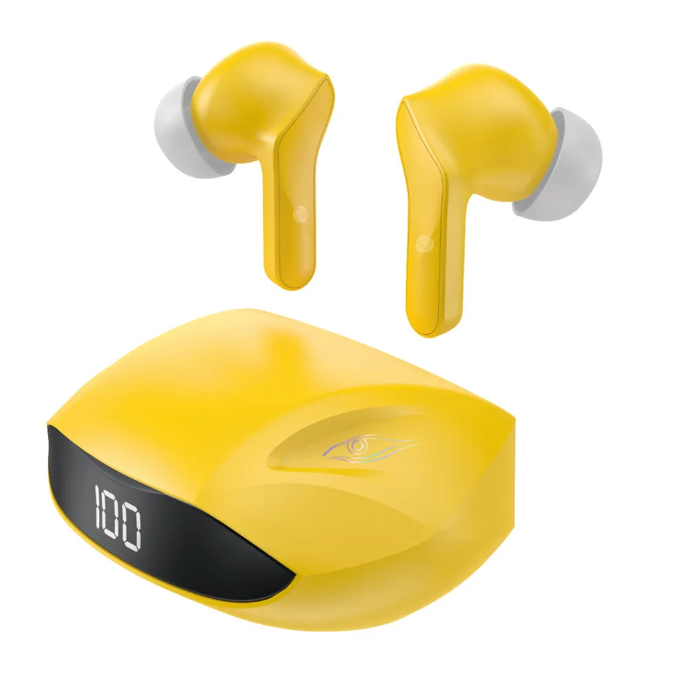 TWS Bluetooth 5.2 fülbe helyezhető vezeték nélküli fülhallgató – sárga