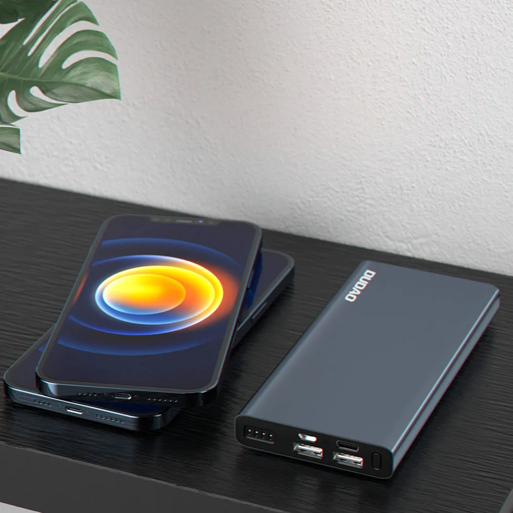 10000 mAh-s fém power bank töltöttségi szintjelzővel, ezüst 6