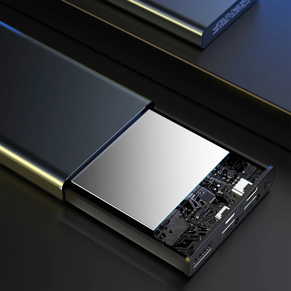 10000 mAh-s fém power bank töltöttségi szintjelzővel, ezüst 7
