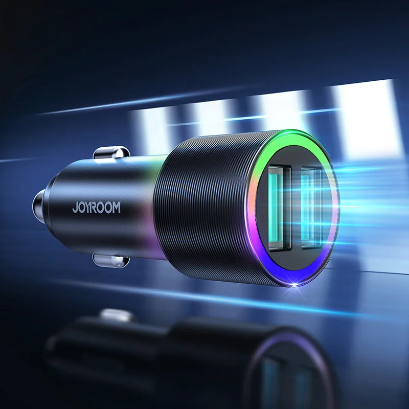 2x USB-Autoladegerät mit Hintergrundbeleuchtung, 24 W, schwarz 2