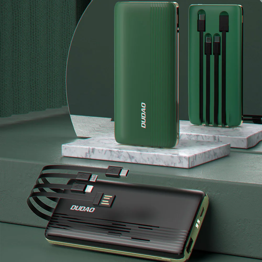 Power bank K4Pro de 10000 mAh cu cabluri încorporate, afișaj LED verde 6