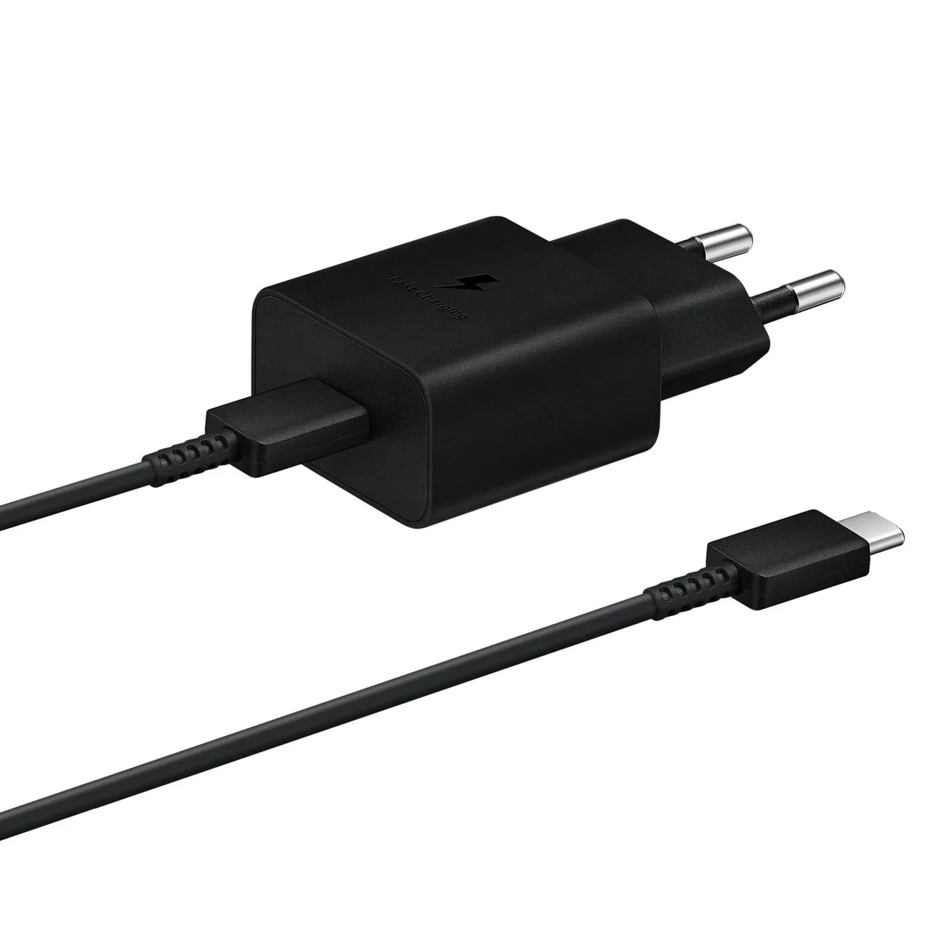 15 W-os PD AFC USB-C fali töltő + fekete USB-C kábel