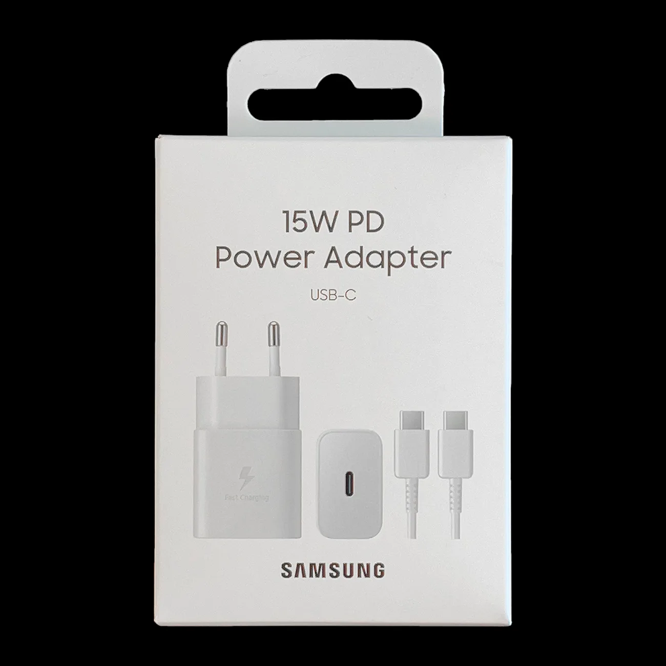 15 W PD AFC USB-C nabíjačka do zásuvky + biely USB-C kábel 5