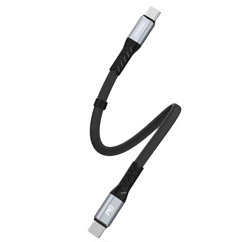 Kabel przewód płaski króki USB-C - USB-C L10C PD 100W 23cm czarny 2