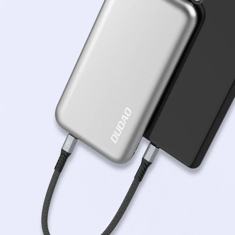 Kabel przewód płaski króki USB-C - USB-C L10C PD 100W 23cm czarny 8