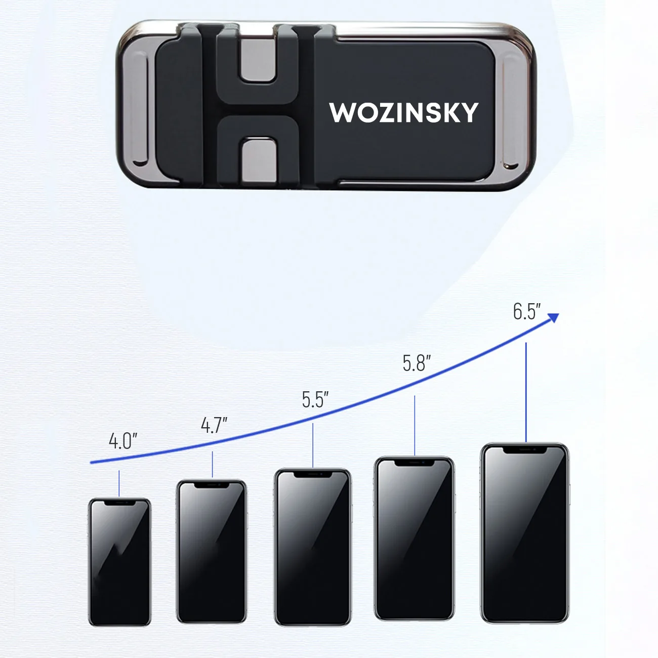 Öntapadó mágneses telefon tartó kábelrendezővel, fekete 3