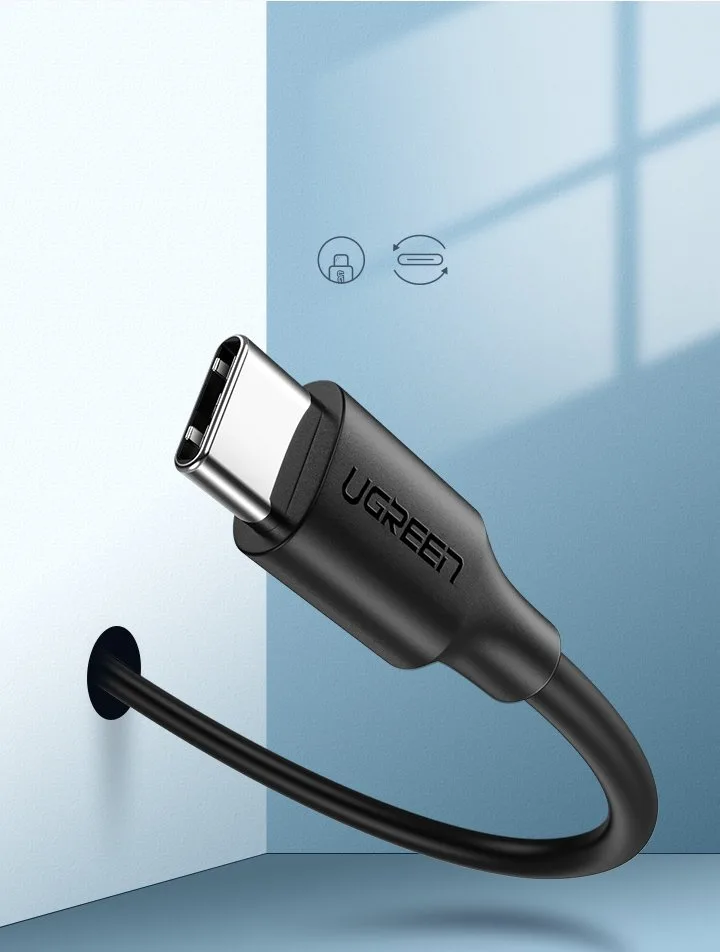 USB–USB-C kábel, 2 A, 0,5 m, fekete 4