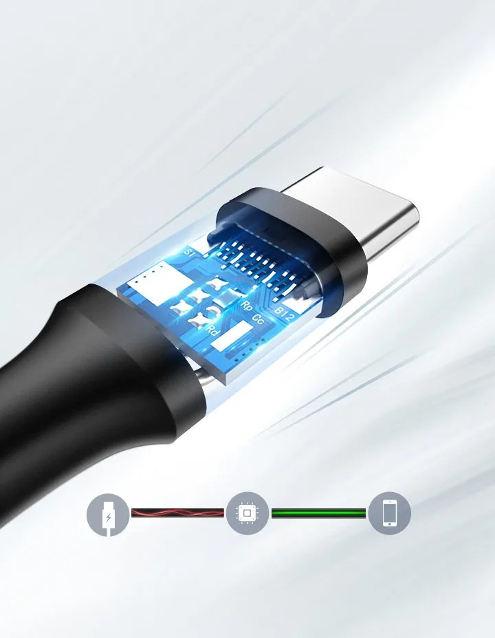 Cablu USB-C, 2A, 0,5 m, negru 6
