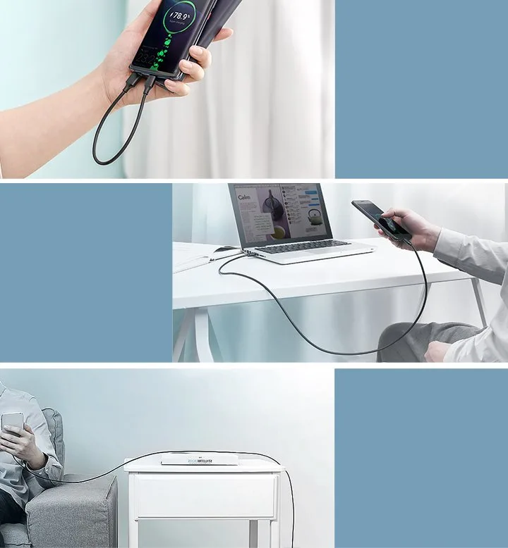USB–USB-C kábel, 2 A, 0,5 m, fekete 9