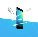 Cablu USB-Lightning MFi pentru iPhone, 1 m, 2,4 A, alb 11