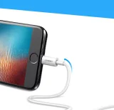 Cablu USB-Lightning MFi pentru iPhone, 1 m, 2,4 A, alb 4