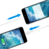 Cablu USB-Lightning MFi pentru iPhone, 1 m, 2,4 A, alb 6