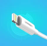 Cablu USB-Lightning MFi pentru iPhone, 1 m, 2,4 A, alb 9