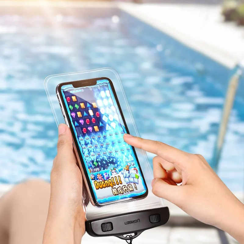 Waterproof phone case with lanyard, IPX8 rated up to 30m, black 4