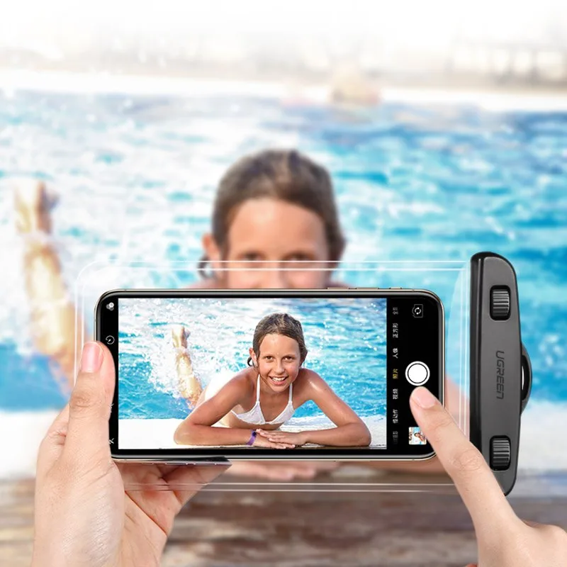 Waterproof phone case with lanyard, IPX8 rated up to 30m, black 5