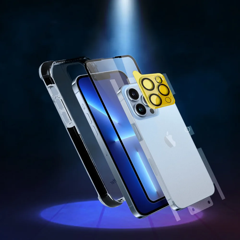 6-in-1 Protective Kit for iPhone 11 PRO Max: Case, Screen and Camera Glass, D30 Buffer Applicator 6