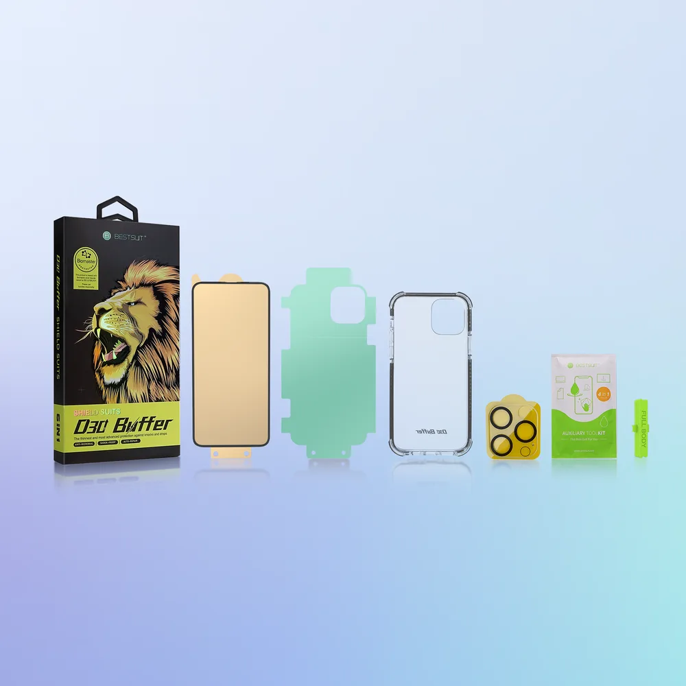 6-in-1 Protective Kit for iPhone 11 PRO Max: Case, Screen and Camera Glass, D30 Buffer Applicator 7