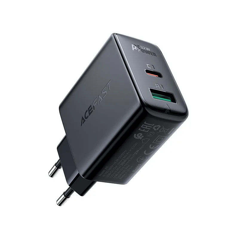 USB-C 32 W PPS PD QC 3.0 AFC FCP fali töltő, fehér 3