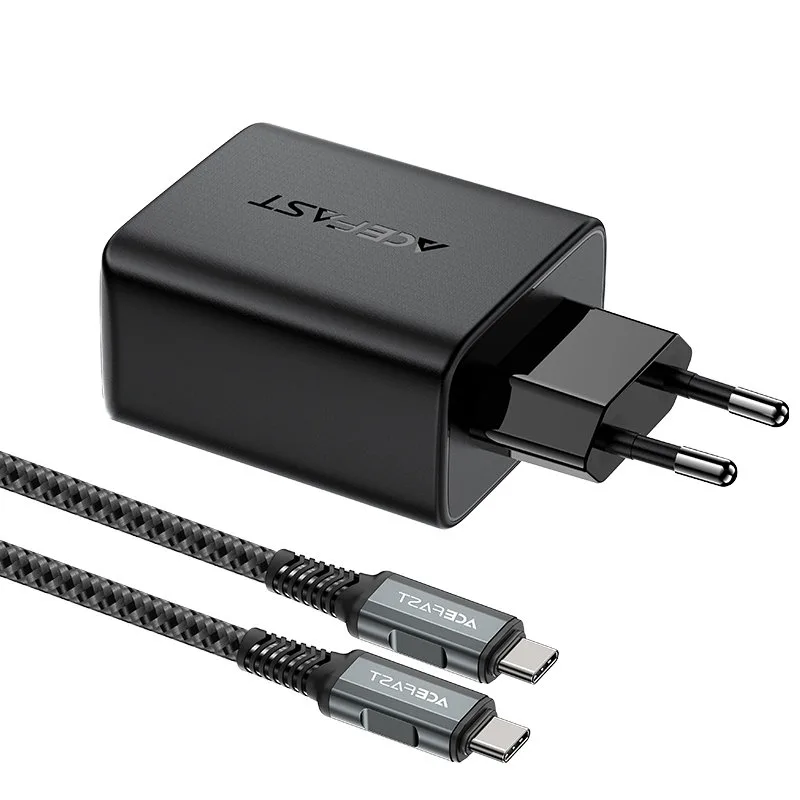 2w1 Ładowarka sieciowa z kablem USB-C + przejściówka adapter USB-C - HDMI 4K czarna 3