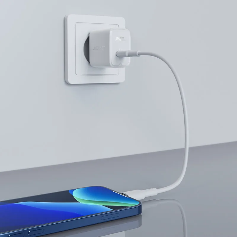 Ładowarka sieciowa GaN USB-C 30W PD QC 3.0 AFC FCP czarny 6