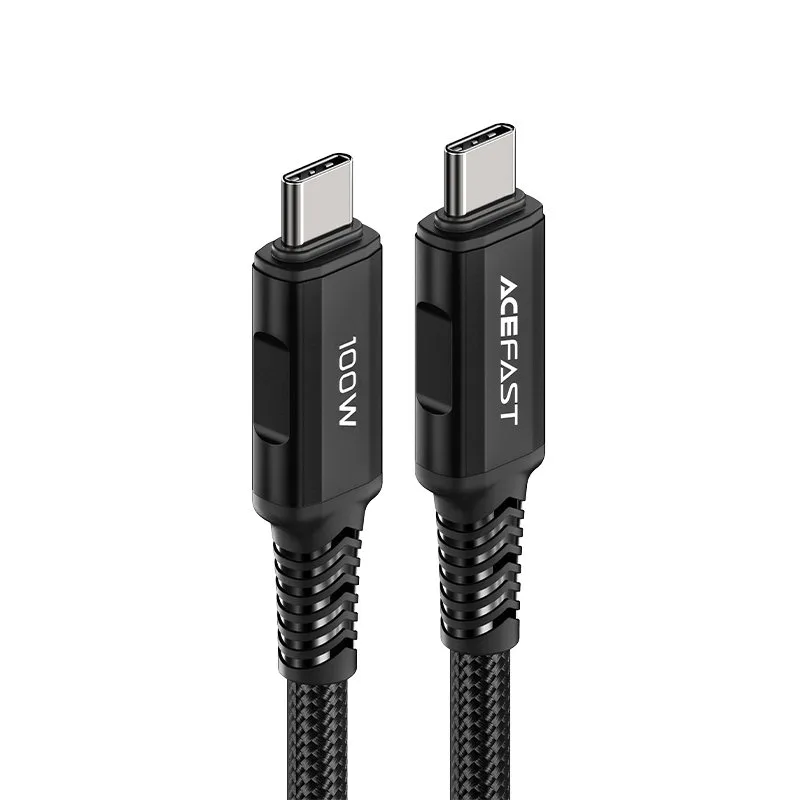 Pleteni USB-C kabel, 100W, 20V, 5A, 2m, crni 2