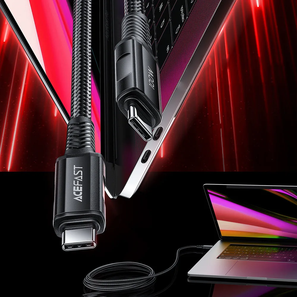 Pleteni USB-C kabel, 100W, 20V, 5A, 2m, crni 7