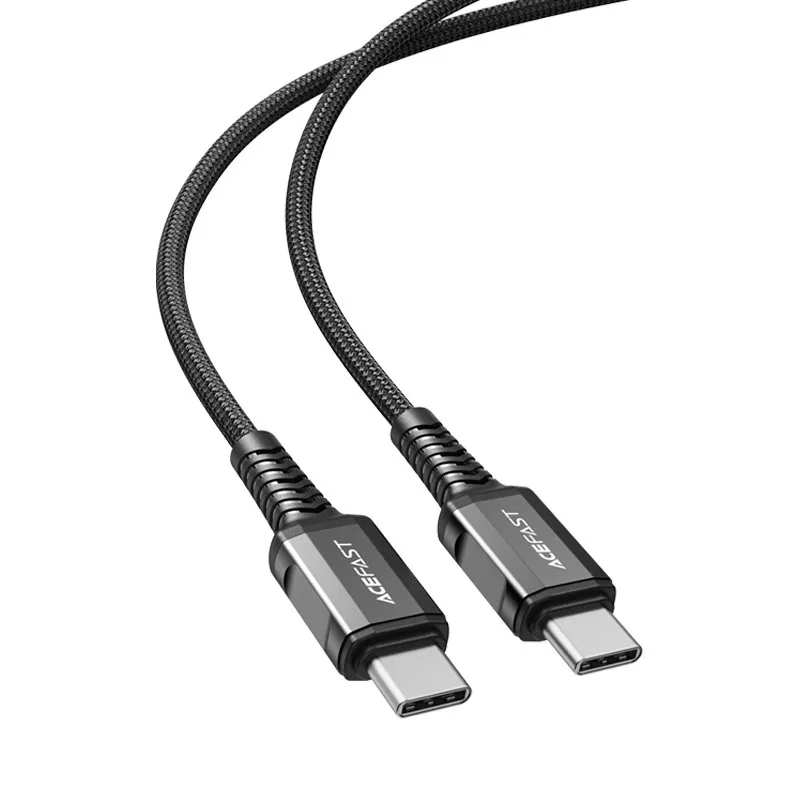 Kabel przewód w oplocie USB-C 60W 20V 3A 1.2m czarny 2