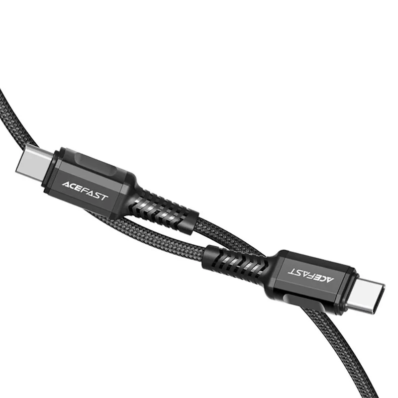 Kabel przewód w oplocie USB-C 60W 20V 3A 1.2m czarny 3