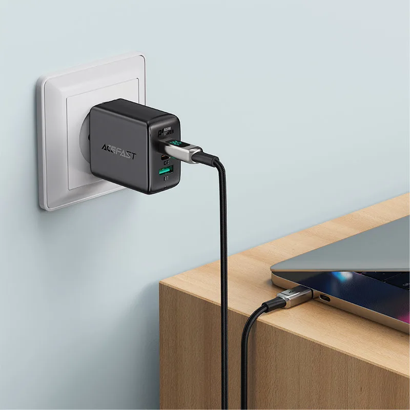 Fonott kábel LED-jelzővel iPhone-hoz MFI USB-C – Lightning 1,2 m 30 W 3 A fekete 6