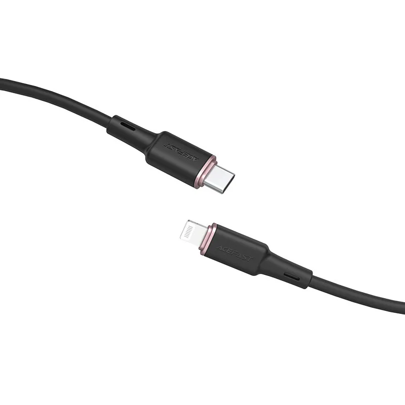 Cablu USB-C la Lightning certificat MFI pentru iPhone, 30 W, 3 A, 1,2 m, negru 2