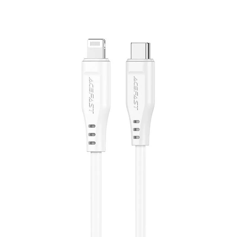 MFI-tanúsítvánnyal rendelkező USB-C–Lightning kábel iPhone-hoz, 30 W, 3 A, 1,2 m, fehér