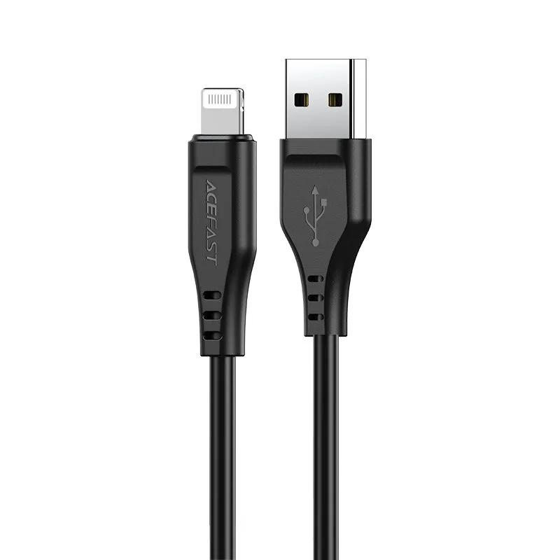 MFI-tanúsítvánnyal rendelkező USB-C–Lightning kábel iPhone-hoz, 2,4 A, 1,2 m, fekete