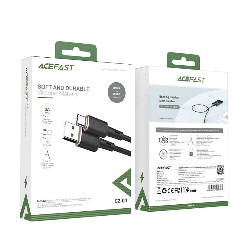 USB to USB-C cable, 3A, 1.2m, black 5