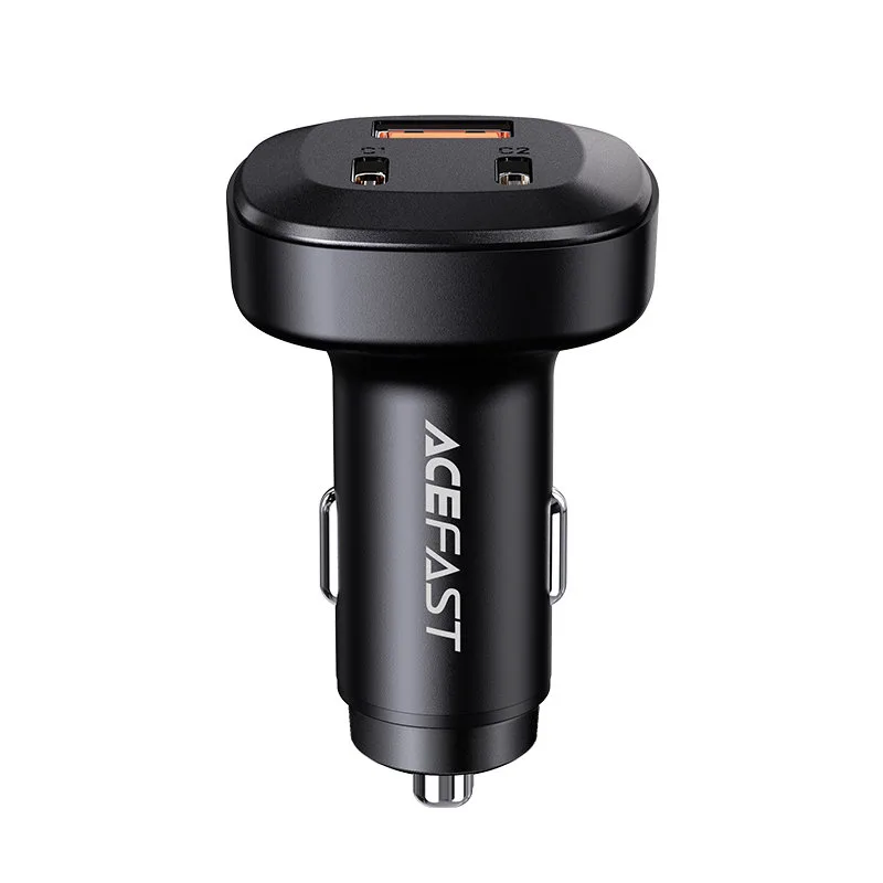 66W automobilski punjač 2x USB-C USB Power Delivery QC 4.0 crni 2