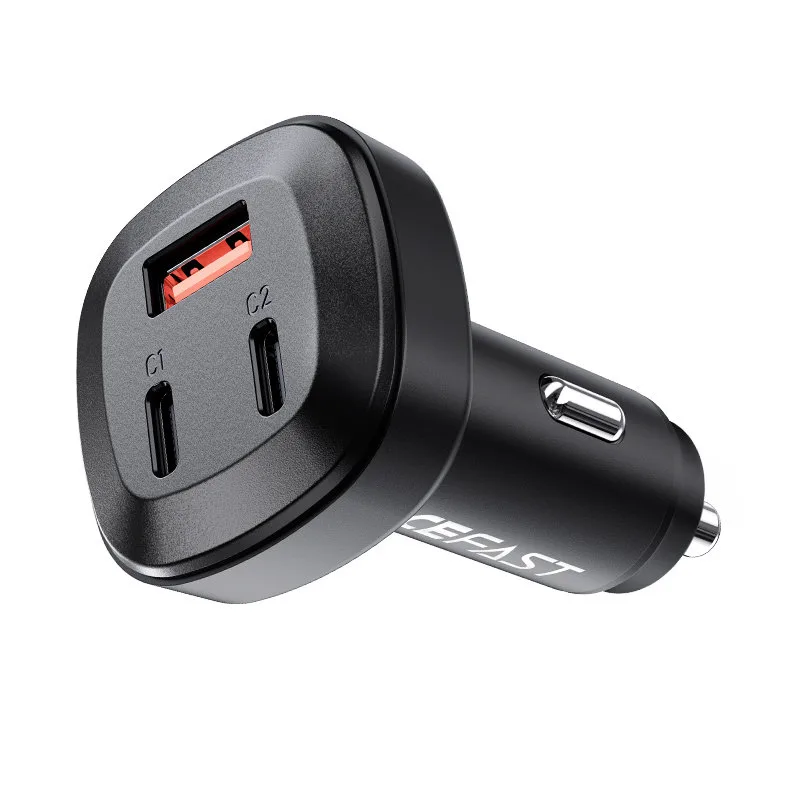 66W automobilski punjač 2x USB-C USB Power Delivery QC 4.0 crni 3
