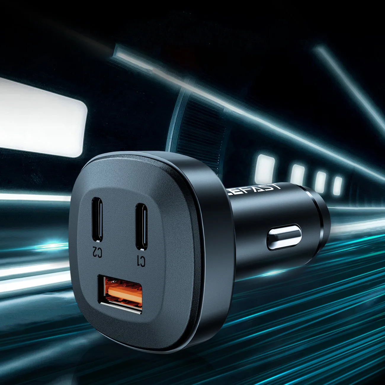 66W automobilski punjač 2x USB-C USB Power Delivery QC 4.0 crni 7
