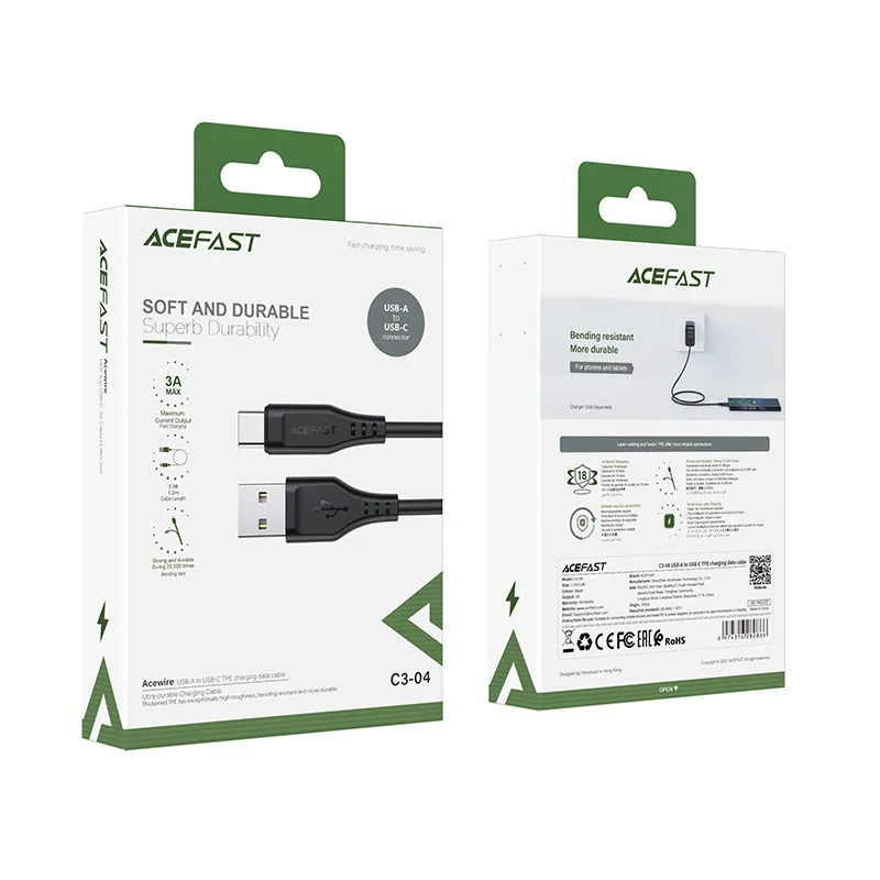 USB na USB-C kabel 3A, 1,2 m, crni 5