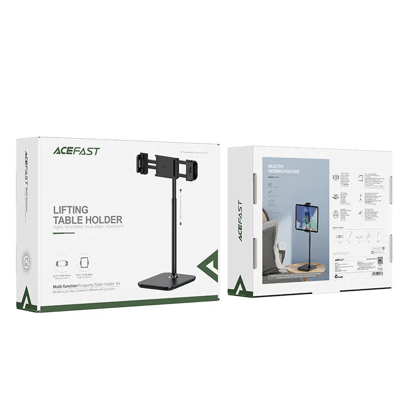 Teleskopowy stojak na biurko uchwyt do telefonu i tabletu 135-230mm szer czarny 6