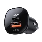 38 W USB-C USB Power Delivery QC 3.0 nabíjačka do auta, čierna 3