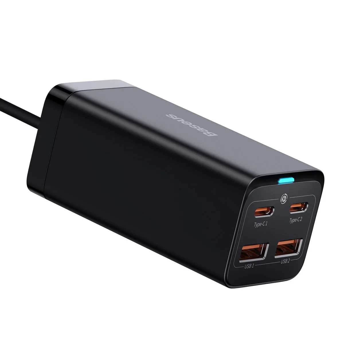 Rýchla univerzálna nabíjačka GaN do zásuvky 2x USB-C 2x USB 100 W QC 4.0+ AFC čierna 4
