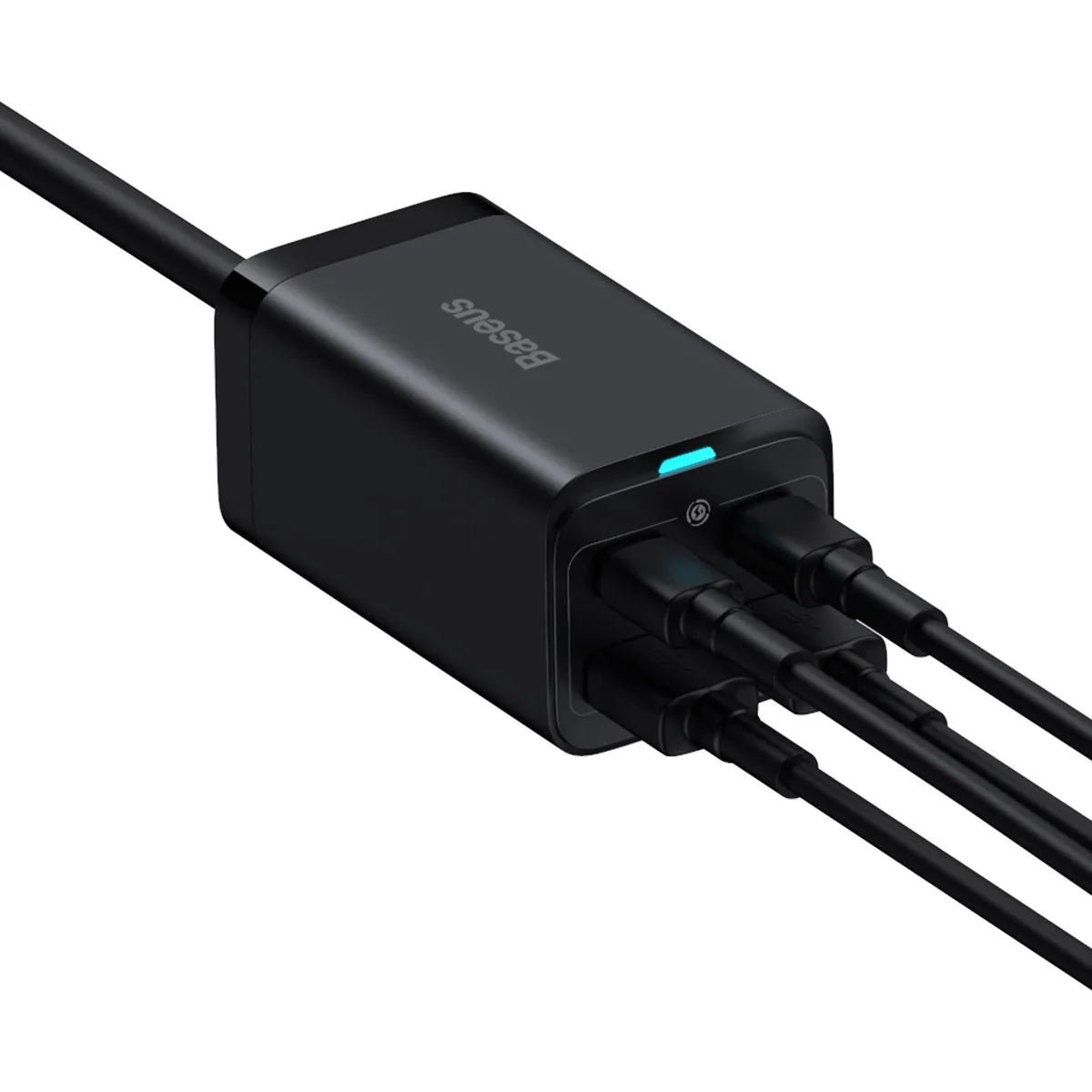 Rýchla univerzálna nabíjačka GaN do zásuvky 2x USB-C 2x USB 100 W QC 4.0+ AFC čierna 7