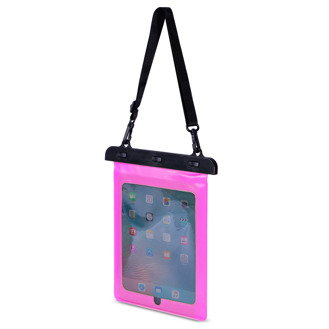 Vodootporna PVC futrola za tablet s podesivim remenom Outdoor - ružičasta 2