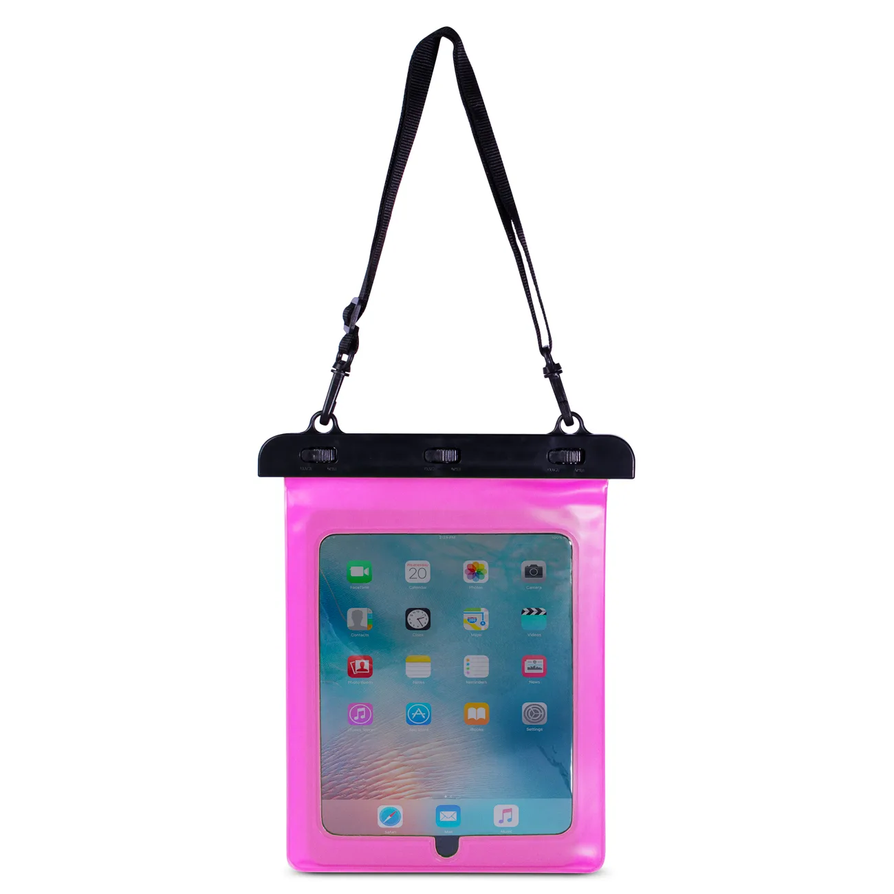 Vodootporna PVC futrola za tablet s podesivim remenom Outdoor - ružičasta 3