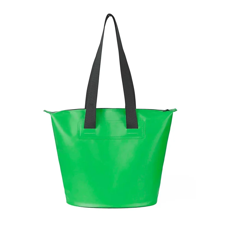 Vízálló PVC strandtáska vállpánttal, 11 l – zöld