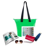 Vízálló PVC strandtáska vállpánttal, 11 l – zöld 6