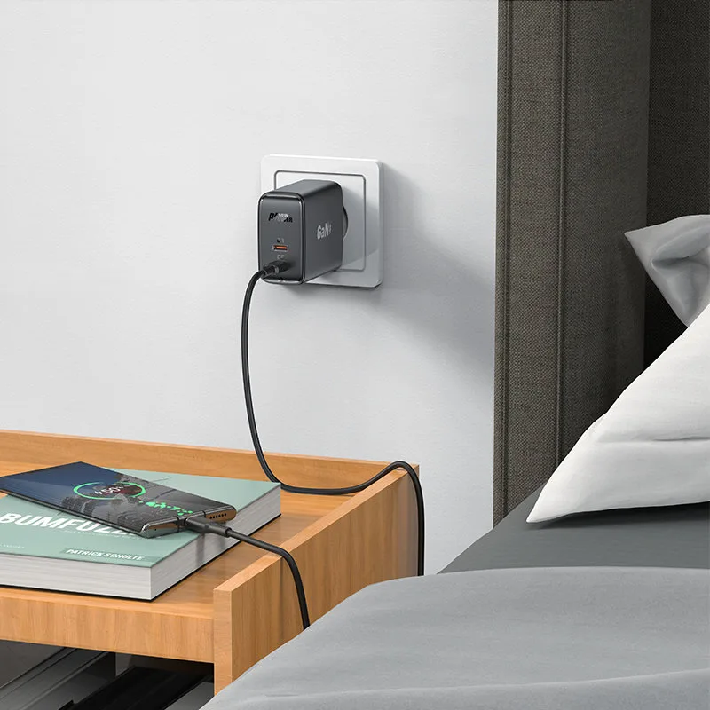 Ładowarka sieciowa A29 GaN dwa porty USB-C PD 50W czarny 2